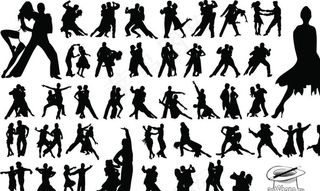 跳舞人物剪影图片