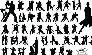 跳舞人物剪影图片