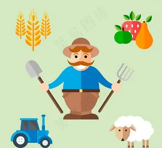 农场元素矢量图片