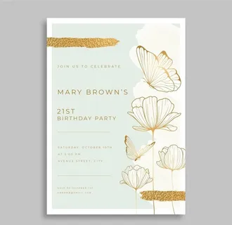 手绘蝴蝶生日邀请图片