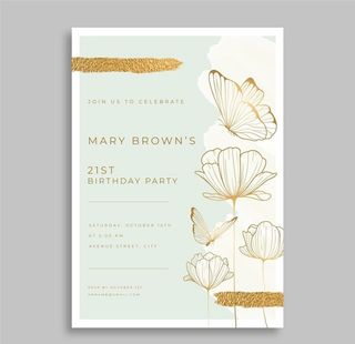 手绘蝴蝶生日邀请图片