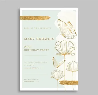 手绘蝴蝶生日邀请图片