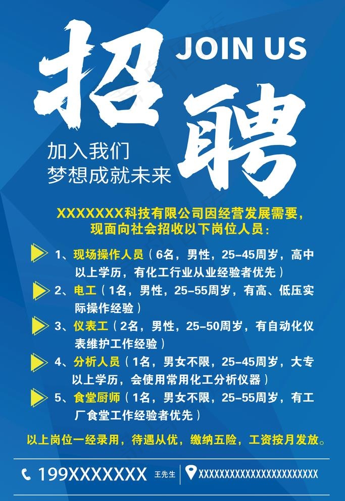 招聘海报图片psd模版下载