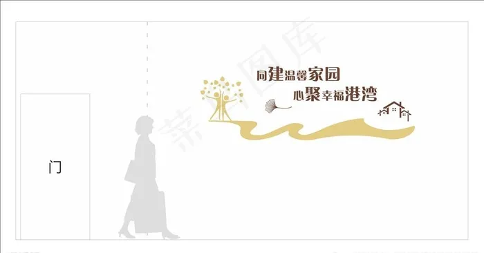 文明社区 社区文化 小区文化墙图片cdr矢量模版下载