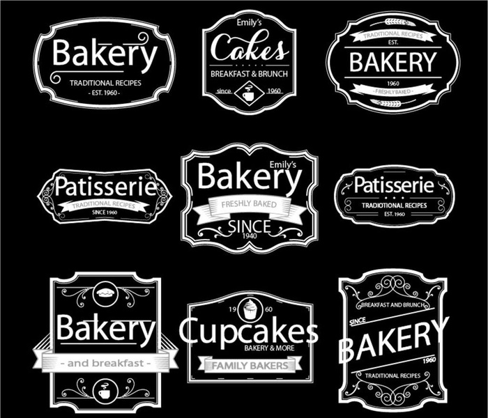 Bakery,花边,欧美花纹,欧式边框,设计元素,