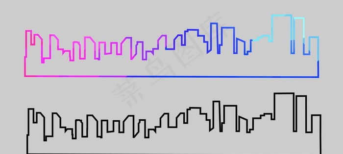 城市剪影图片cdr矢量模版下载