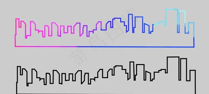 城市剪影图片cdr矢量模版下载