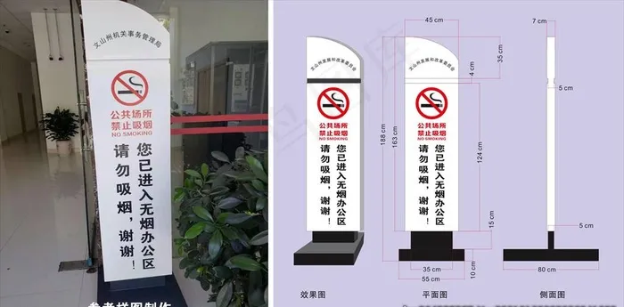 禁止吸烟立牌图片cdr矢量模版下载