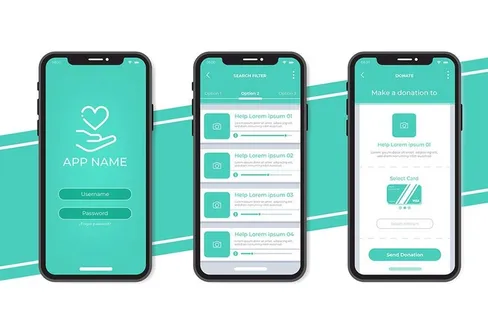 爱心公益手机app界面模板图片