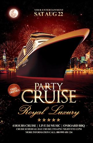 新年豪华邮轮旅游海报图片