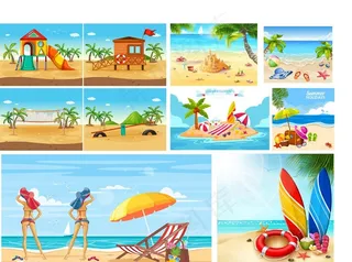 沙滩元素 图片