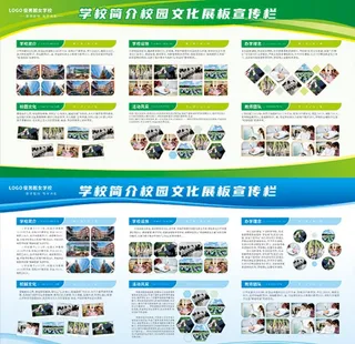 学校简介文化介绍展板图片
