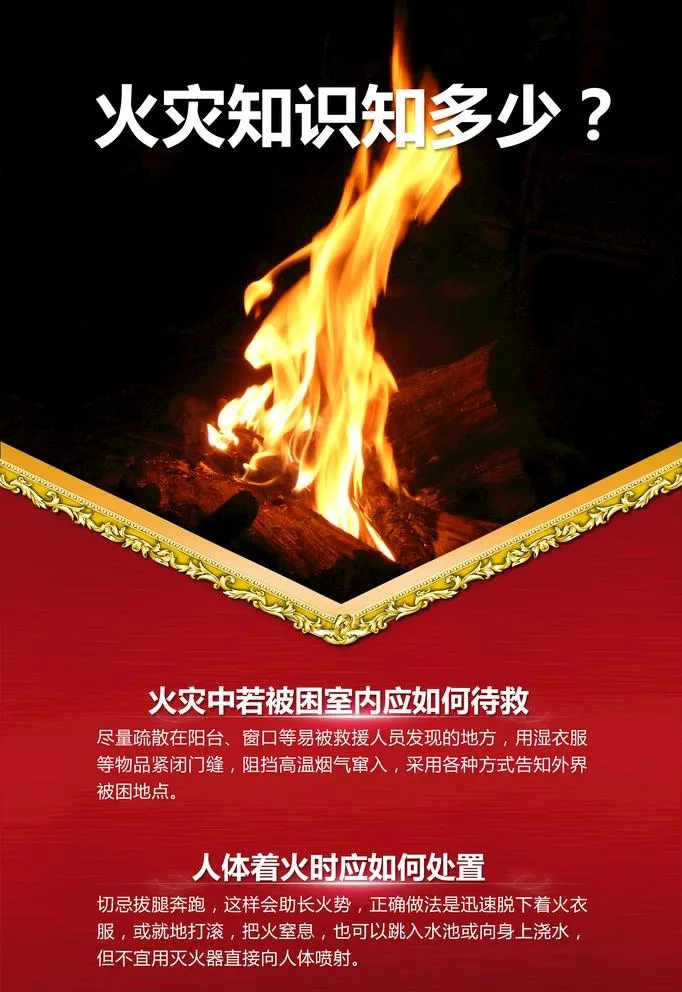 火灾知识图片(3779x5671)psd模版下载