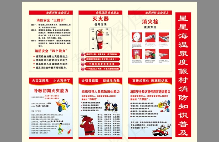 消防知识普及图片cdr矢量模版下载