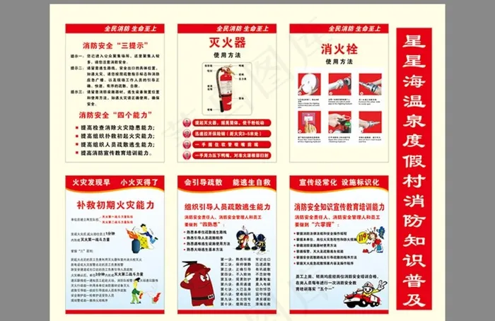 消防知识普及图片cdr矢量模版下载