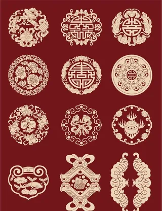 中式古典矢量花纹图片