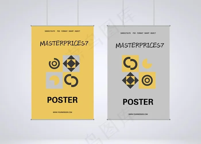 海报样机图片psd模版下载