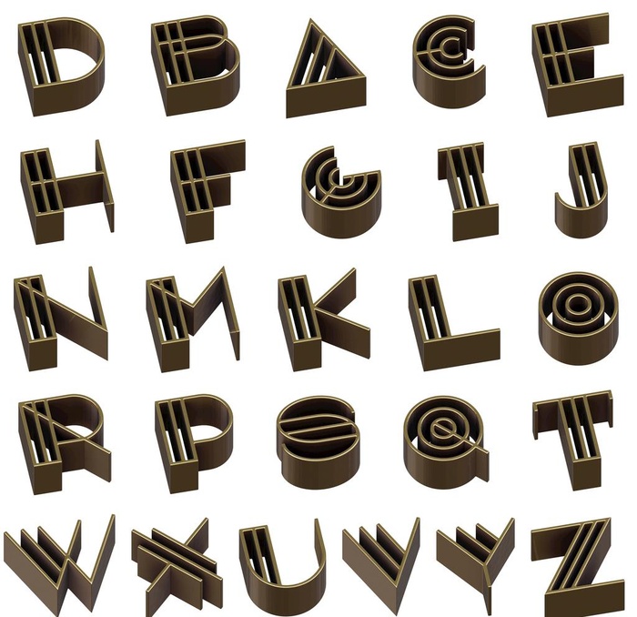 立体字母图片