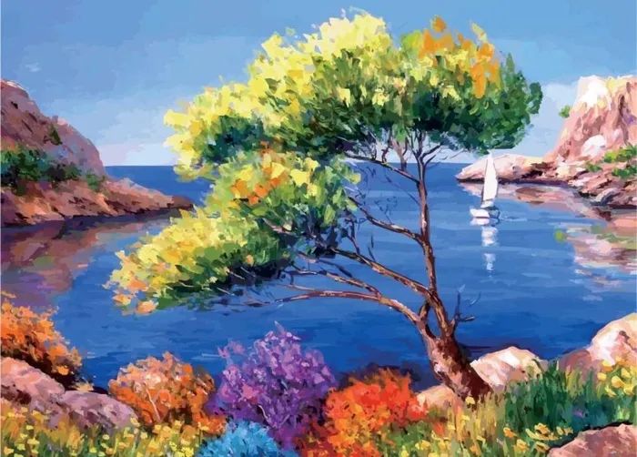 风景画图片ai矢量模版下载