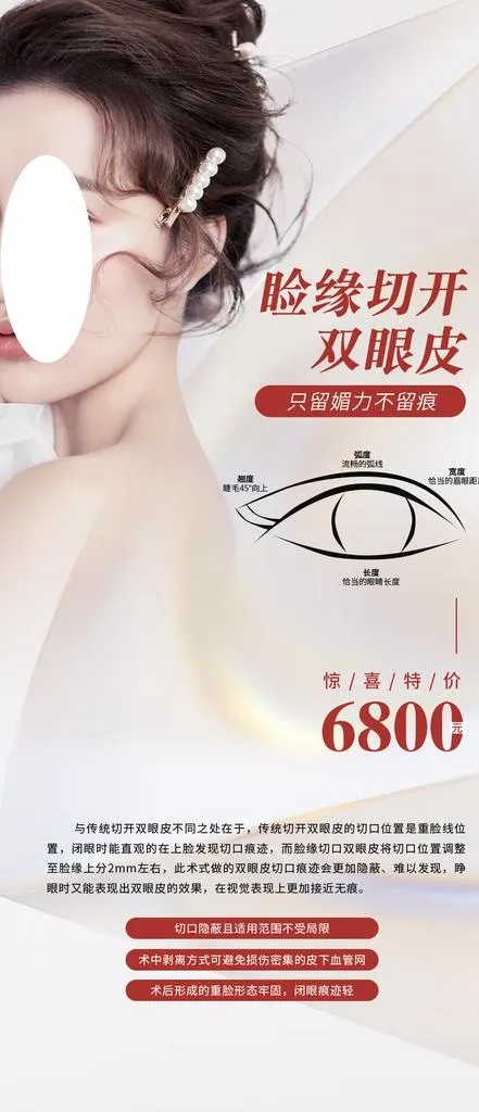医美双眼皮海报图片(1125x2436)psd模版下载