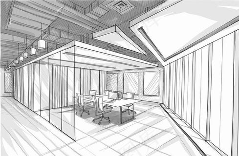 素描办公室室内设计图片