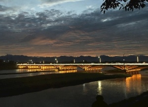 崇州 西江桥 夜景图片