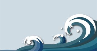 剪纸风海浪图片