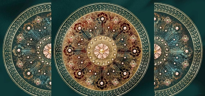 欧式金色花纹挂画装饰画图片