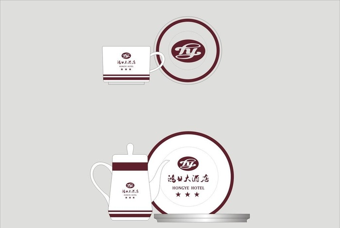 茶具矢量图图片