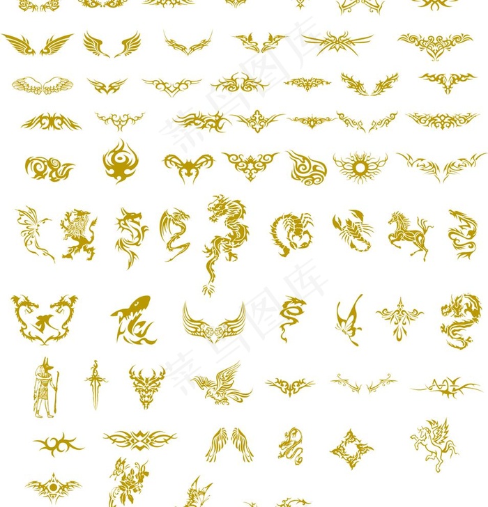 翅膀动物矢量图图片