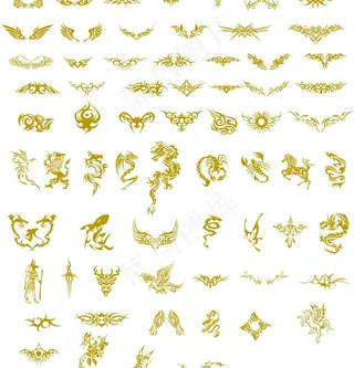 翅膀动物矢量图图片