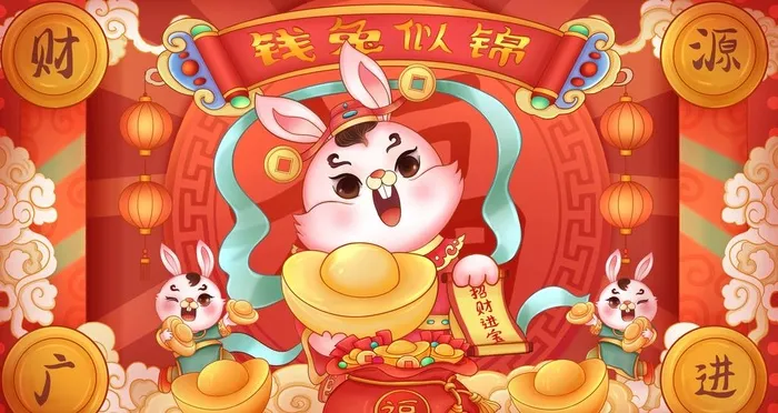 2023国潮兔年插画图片(4724x2657)psd模版下载