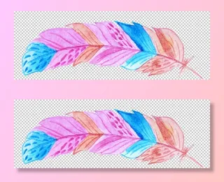 手绘水彩羽毛图片