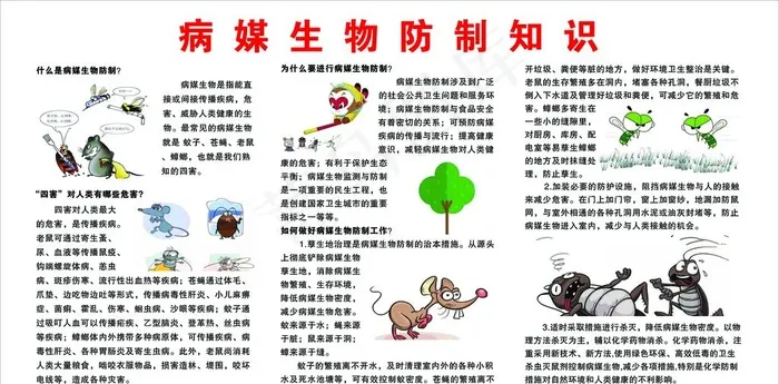 病媒生物防制知识图片psd模版下载