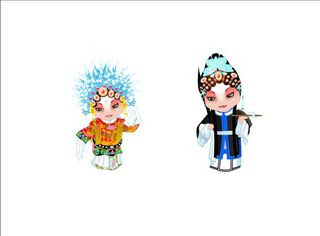 戏曲卡通人物矢量图图片