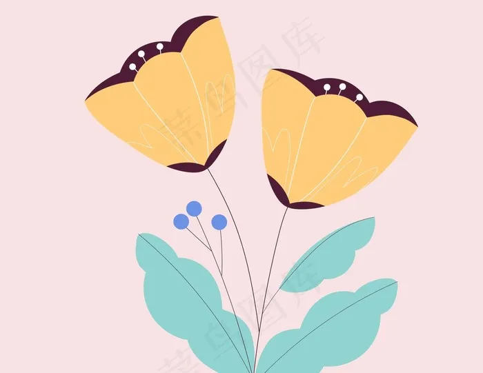 花卡通图片ai矢量模版下载
