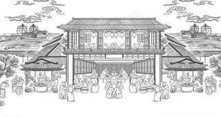 古代集市场景图片