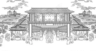 古代集市场景图片