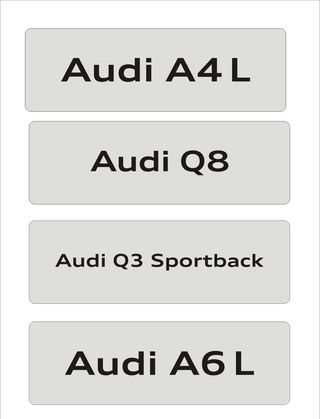 A4L车牌,Q8车牌,Q3车牌,A6L车牌,Audi车牌,奥迪车铭牌,