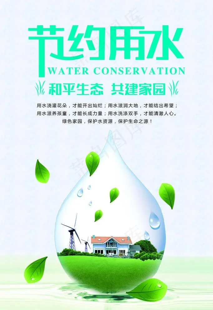 节约用水海报 图片(3543x5315)psd模版下载