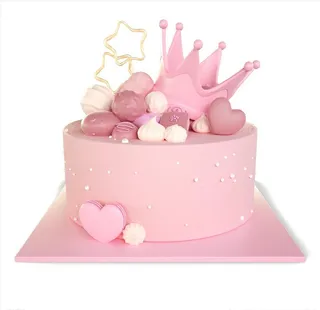 粉色奶油皇冠蛋糕图片
