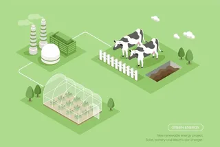 矢量绿色环保新能源现代农业插画图片