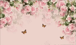 玫瑰花背景墙图片
