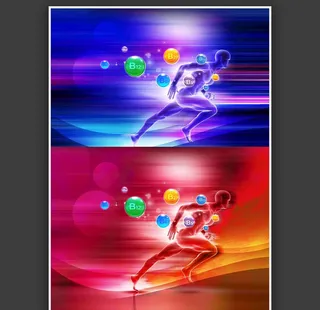 维生素添活力助跑合成素材PS图片