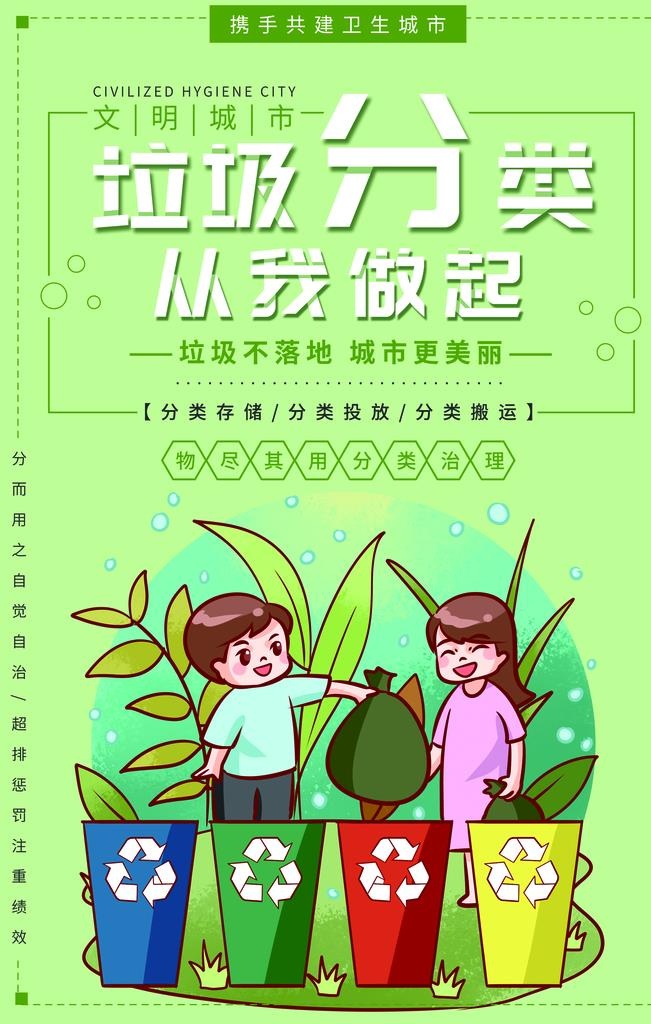 垃圾分类海报图片(2362x3543)psd模版下载