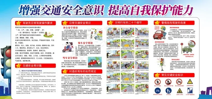 交通安全宣传图片(2953x1476)psd模版下载