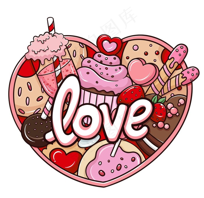 卡通爱心图片