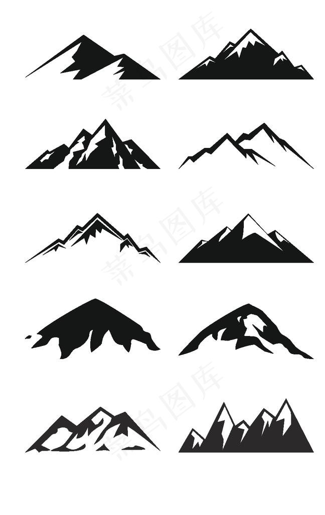 卡通山峰图片ai矢量模版下载