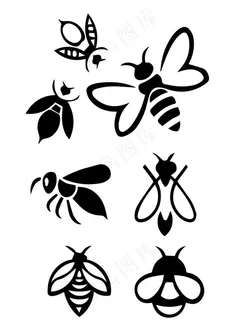 蜜蜂动物剪影图片