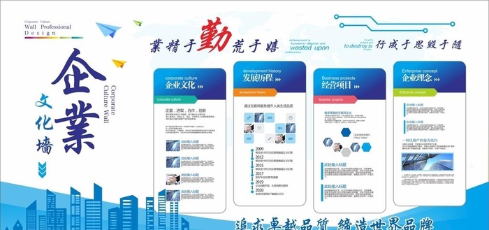 企业文化墙图片cdr矢量模版下载